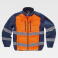 Chaqueta softshell alta visibilidad acolchada unisex S9605. Color azul marino/naranja a. V..