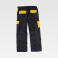 Pantalón de trabajo multibolsillos unisex WF1550. Color negro/amarillo.