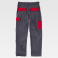 Pantalón de trabajo multibolsillos unisex WF1550. Color gris/rojo.