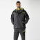 Chaqueta softshell con capucha acolchada unisex WF2758. Color gris oscuro/negro/verde lima.