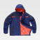 Chaqueta softshell con capucha acolchada unisex WF2758. Color azul marino/azul marino oscuro/rojo a. V..