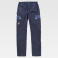Pantalón de trabajo tejido elástico unisex WF2855. Color azul marino/azul azafata.