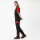 Pantalón de trabajo tejido elástico unisex WF2855. Color negro/rojo.