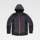 Chaqueta softshell con capucha unisex WF3020. Color gris oscuro/negro/naranja fluor.
