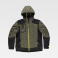 Chaqueta softshell con capucha unisex WF3020. Color verde caza/negro/amarillo fluor.