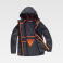 Chaqueta softshell con capucha mujer WF3025. Color gris oscuro/naranja fluor.