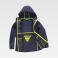 Chaqueta softshell con capucha mujer WF3025. Color azul marino/amarillo fluor.