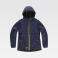 Chaqueta softshell con capucha mujer WF3025. Color azul marino/amarillo fluor.