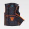 Chaleco de trabajo acolchado combinado unisex WF3026. Color gris oscuro/negro/naranja fluor.