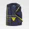 Chaleco de trabajo acolchado combinado unisex WF3026. Color azul marino/negro/amarillo fluor.