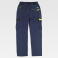 Pantalón de trabajo elástico combinado mujer WF3055. Color azul marino/negro/amarillo fluor.