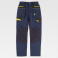 Pantalón de trabajo elástico combinado mujer WF3055. Color azul marino/negro/amarillo fluor.