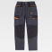 Pantalón de trabajo elástico combinado mujer WF3055. Color gris oscuro/negro/naranja fluor.