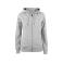 Sudadera capucha y cremallera orgánica mujer Premium OC Hoody Full Zip Ladies. Color gris marengo.