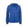 Sudadera capucha y cremallera mujer Basic Active Hoody Full Zip Ladies. Color azul real.