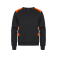 Sudadera reciclada unisex Ambition Roundneck. Color naranja alta visibilidad.