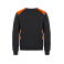 Sudadera reciclada unisex Ambition Roundneck. Color naranja alta visibilidad.