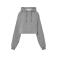 Sudadera crop con capucha oversize mujer Cropped. Color grey melange.