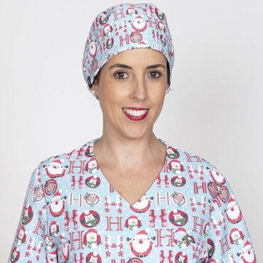 Gorro cirujano estampado Santa