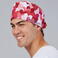 Gorro cirujano estampado Agatha. Color cuore rojo.
