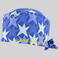 Gorro cirujano estampado Agatha. Color cometa azul.