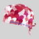 Gorro cirujano estampado Agatha. Color cuore rojo.