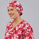 Gorro cirujano estampado Agatha. Color cuore rojo.