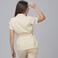 Chaqueta sin mangas smoking mujer Meli. Color beige.