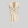 Chaqueta sin mangas smoking mujer Meli. Color beige.