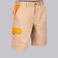 Bermuda multibolsillos elástica unisex Arce. Color beige/naranja.