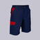 Bermuda multibolsillos elástica unisex Arce. Color marino/rojo.