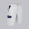 Bermuda multibolsillos elástica unisex Arce. Color blanco/marino.