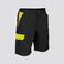 Bermuda multibolsillos elástica unisex Arce. Color negro/amarillo.
