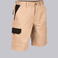 Bermuda multibolsillos elástica unisex Arce. Color beige/negro.
