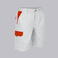 Bermuda multibolsillos elástica unisex Arce. Color blanco/rojo.