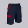 Bermuda multibolsillos elástica unisex Arce. Color azul navyrojo.