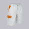 Bermuda multibolsillos elástica unisex Arce. Color blanco/naranja.