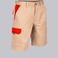 Bermuda multibolsillos elástica unisex Arce. Color beige/rojo.