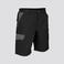 Bermuda multibolsillos elástica unisex Arce. Color negro/gris.