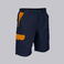 Bermuda multibolsillos elástica unisex Arce. Color azul navynaranja.