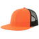 Gorra visera plana reciclada Snap mesh-s. Color naranja negro.