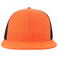 Gorra visera plana reciclada Snap mesh-s. Color naranja negro.