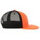 Gorra visera plana reciclada Snap mesh-s. Color naranja negro.