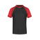 Camiseta combinada hombre JN010. Color black/red.