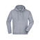 Sudadera con capucha y cremallera hombre JN059. Color grey/heather.