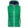 Chaleco acolchado con capucha mujer JN1075. Color irish/green/white.