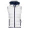 Chaleco acolchado con capucha mujer JN1075. Color white/navy.