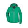Chaqueta softshell con capucha mujer JN1077. Color irish/green/navy/white.
