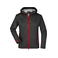 Chaqueta softshell con capucha mujer JN1097. Color black/red.