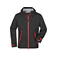 Chaqueta softshell con capucha hombre JN1098. Color black/red.
